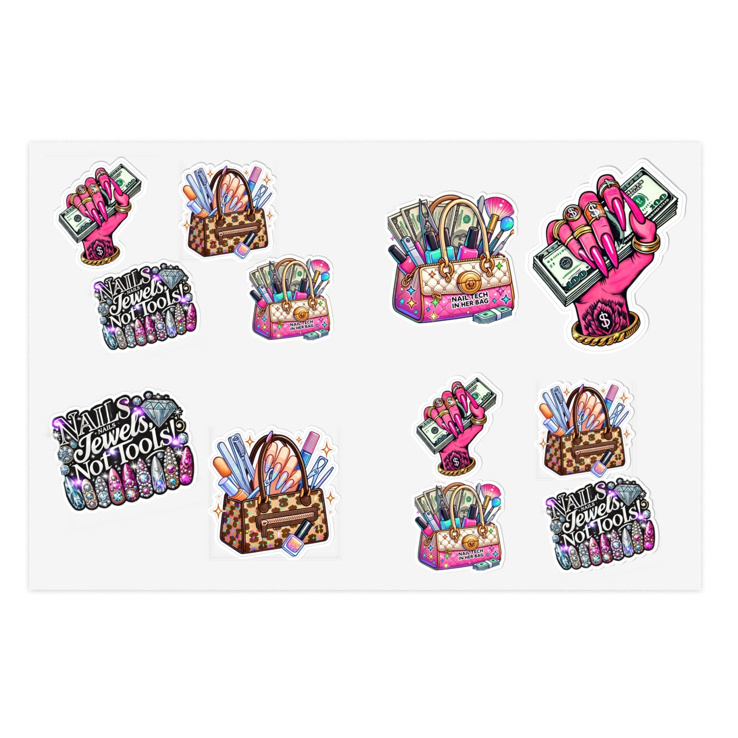 Holographic Nail Tech Sticker Sheets
