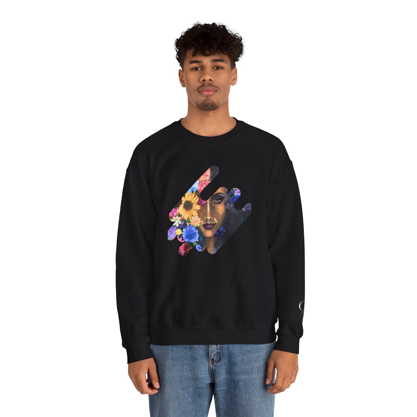 Floral Portrait Crewneck Sweatshirt - Unisex Heavy Blend