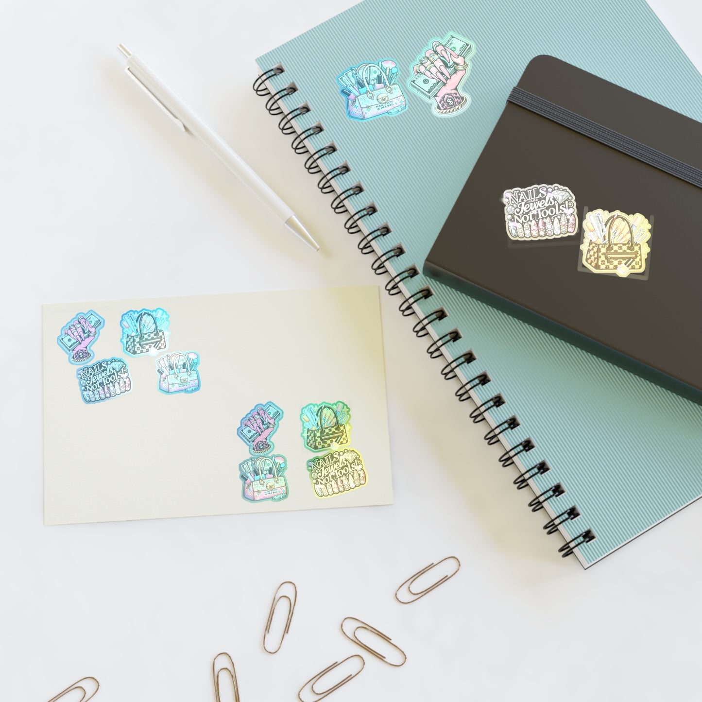 Holographic Nail Tech Sticker Sheets
