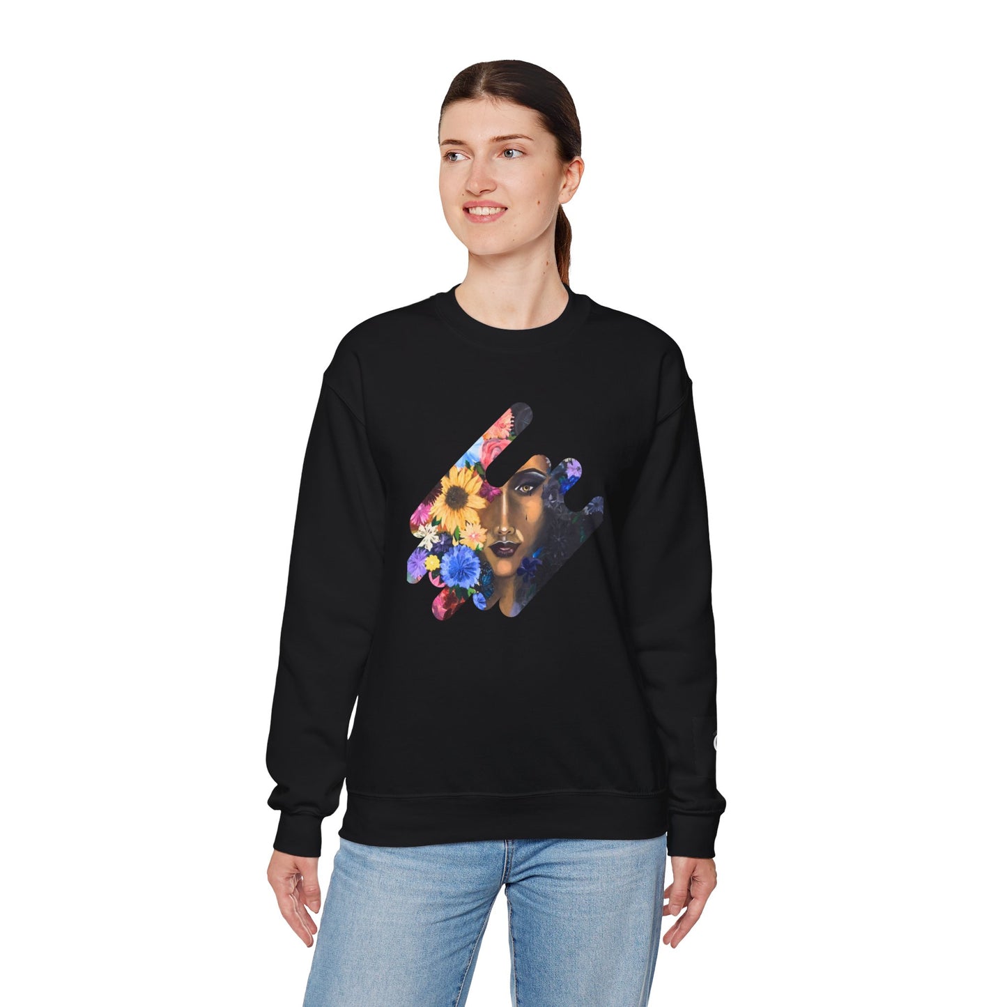Floral Portrait Crewneck Sweatshirt - Unisex Heavy Blend