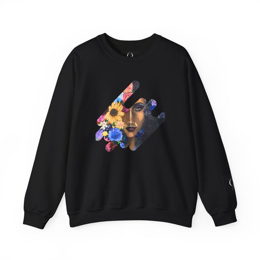 Floral Portrait Crewneck Sweatshirt - Unisex Heavy Blend